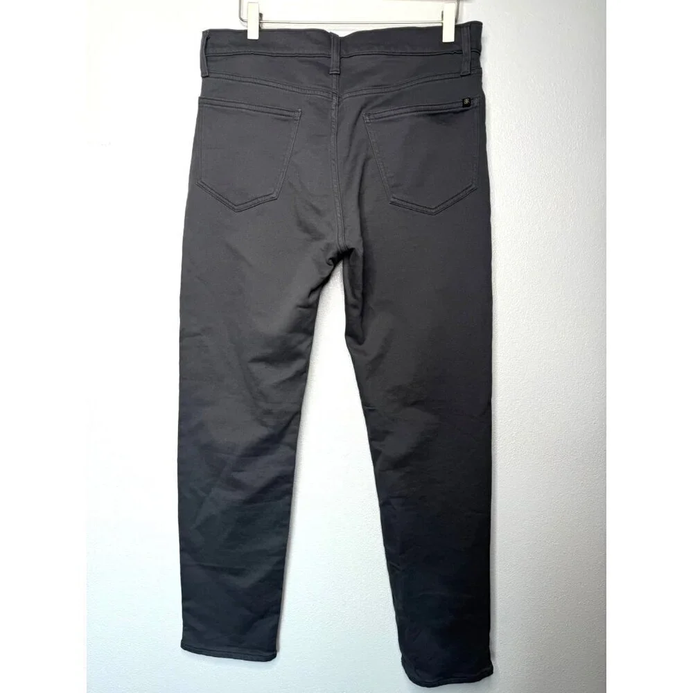 Banana Republic Mens Mid-Rise Casual Soft Pants 32WX30L Grey Stretchy - Picture 2 of 9